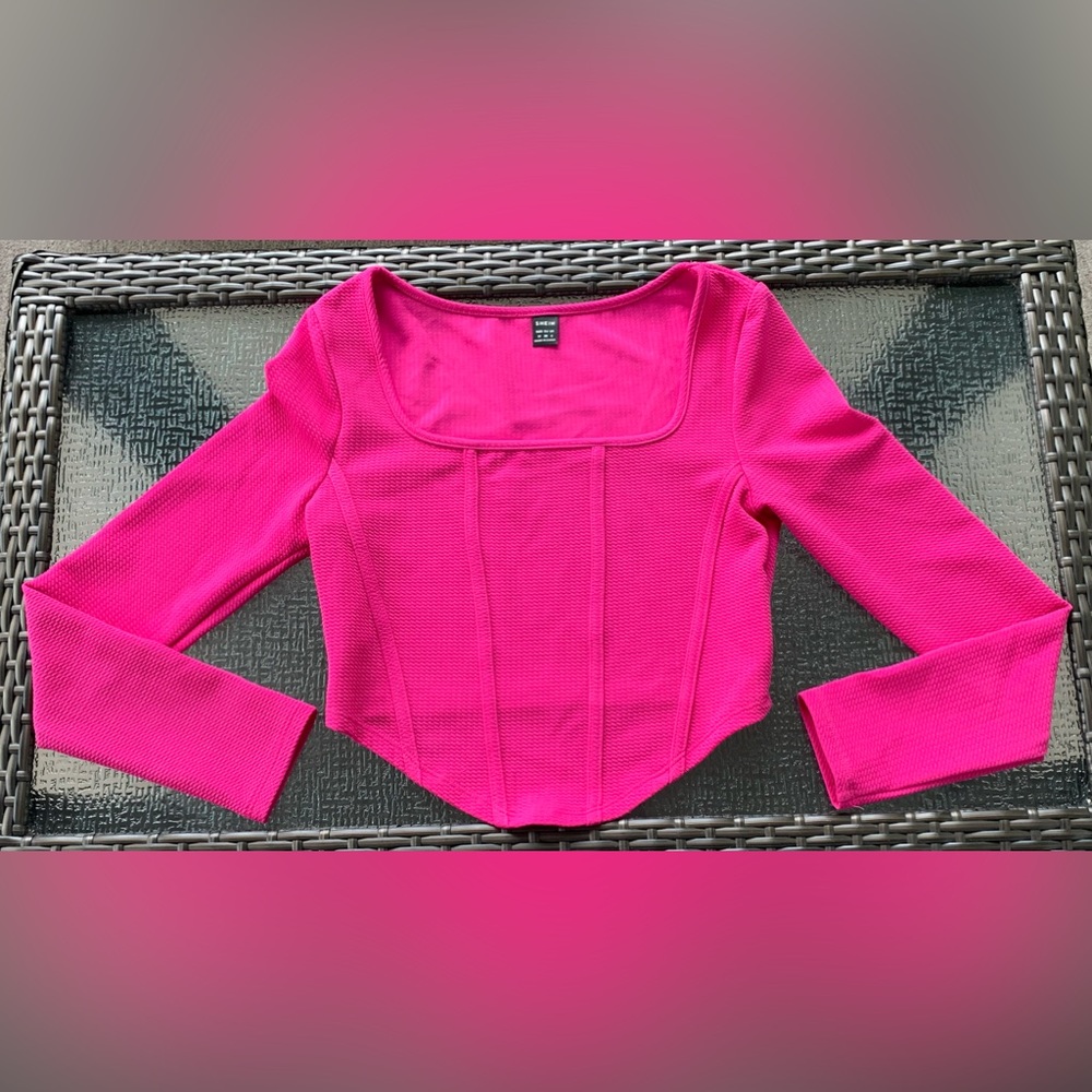 SHEIN Brand new Magenta Corset Top. Size Medium